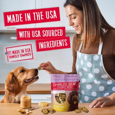 Premios para perros Bearnola Bites con sabor a mantequilla de cacahuete y miel, bolsa de 8 oz