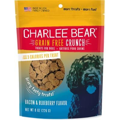 Golosinas para perros Natural Bear Crunch con tocino y arándanos sin cereales, bolsa de 8 oz