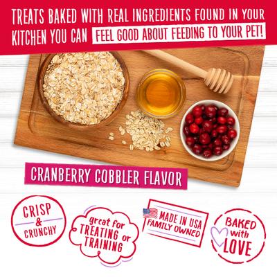 Bearnola Bites Cranberry Cobbler Flavor Dog Treats, 8-oz bag