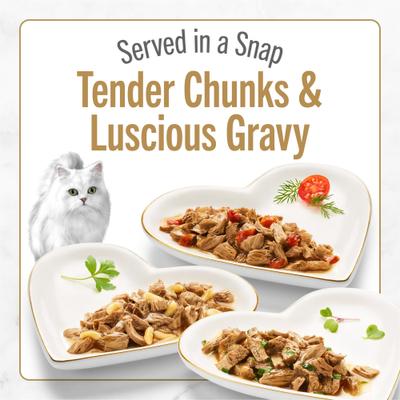 Petites Gourmet Gravy Collection Variety Pack Wet Cat Food, 24 servings, 2.8-oz tray, case of 12