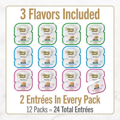Petites Gourmet Gravy Collection Variety Pack Wet Cat Food, 24 servings, 2.8-oz tray, case of 12