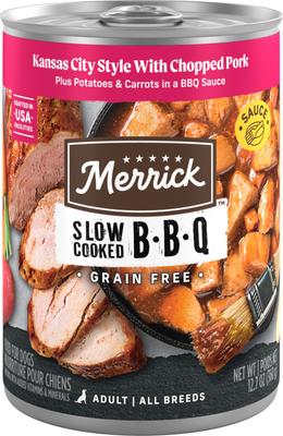 Grain-Free Wet Dog Food Slow-Cooked BBQ Memphis Style with Glazed Chicken, 12.7-oz can, case of 12