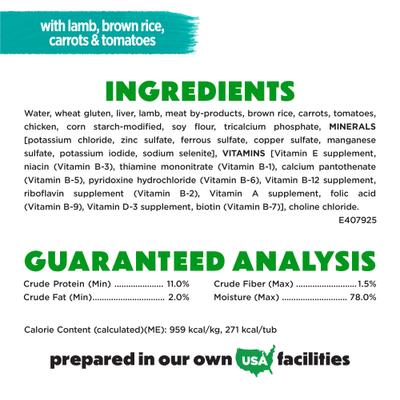 Freshly Prepared Blends with Lamb, Brown Rice, Carrots & Tomatoes Wet Dog Food, 10-oz container, case of 8