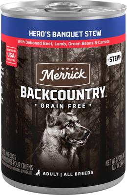 Backcountry Grain-Free Wet Dog Food Hero's Banquet Stew, 12.7-oz can, case of 12