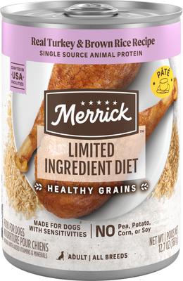Limited Ingredient Diet Turkey & Brown Rice Recipe Wet Dog Food, 12.7-oz can, case of 12