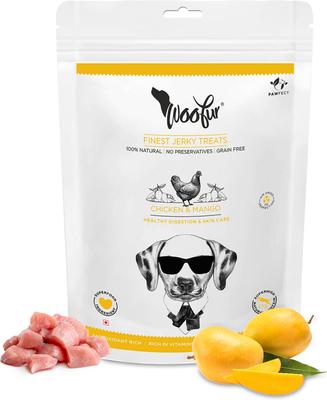 Woofur Chicken & Mango Air-Dried All Natural Grain-Free Jerky Dog Training Treat, 1.76-oz bag