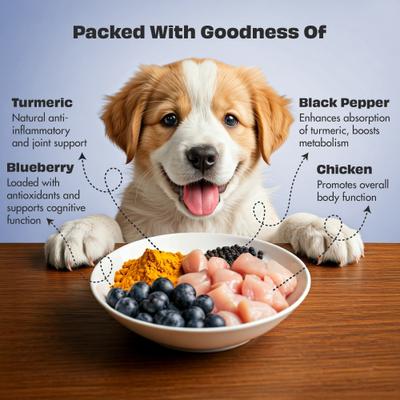 Woofur Chicken & Blueberry Air-Dried All Natural Grain-Free Jerky Dog Training Treat, 1.76-oz bag