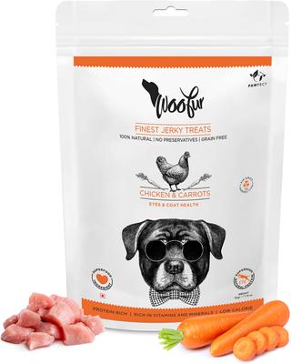 Woofur Chicken & Carrot Air-Dried All Natural Grain-Free Jerky Dog Training Treat, 1.76-oz bag