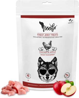 Woofur Chicken & Apple Air-Dried All Natural Grain-Free Jerky Dog Training Treat, 1.76-oz bag