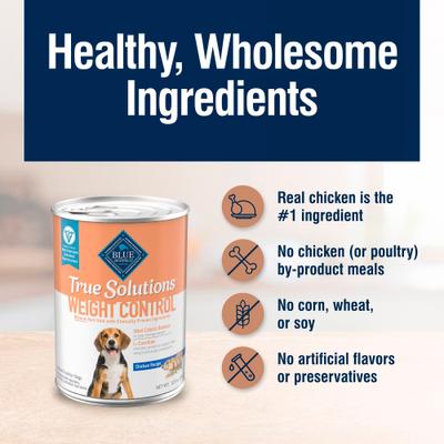 True Solutions Natural Weight Control Chicken Adult Wet Dog Food, 12.5-oz can, case of 3