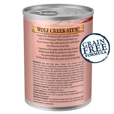 Wilderness Wolf Creek Stew High-Protein & Grain-Free Hearty Beef in Gravy Wet Dog Food, 12.5-oz can, 3 count