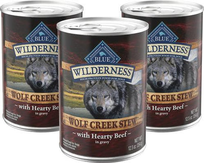 Wilderness Wolf Creek Stew High-Protein & Grain-Free Hearty Beef in Gravy Wet Dog Food, 12.5-oz can, 3 count