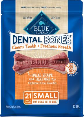 Dental Bones Small All Natural Rawhide-Free Dental Dog Treats, 21 count