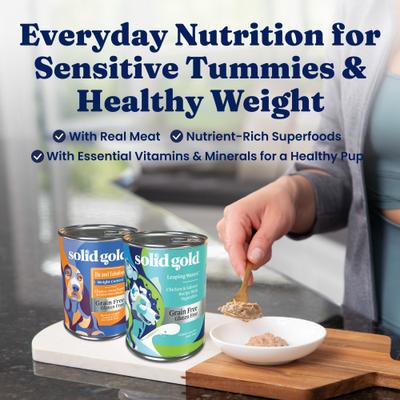 Leaping Waters, Fit & Fab Variety Pack Comida húmeda para perros, lata de 13.2 oz, caja de 6