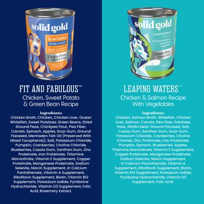 Leaping Waters, Fit & Fab Variety Pack Wet Dog Food, 13.2-oz can, case of 6