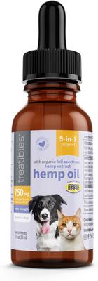 Extra Strength Oil Dropper 750-mg Full Spectrum Hemp Extract All Species Liquid Calming Supplement for Dogs & Cats, 1-fl oz bottle