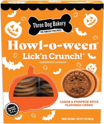 Howl-O-Ween Lick'n Crunch Carob & Pumpkin Cookies Dog Treats, 13-oz bag