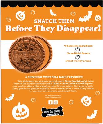 Howl-O-Ween Lick'n Crunch Carob & Pumpkin Cookies Dog Treats, 13-oz bag