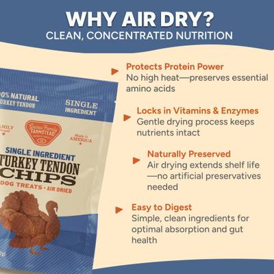 Turkey Tendon Chips Single Ingredient Dog Treats, 5-oz bag