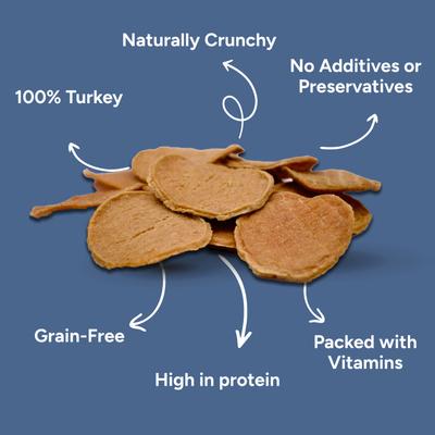 Turkey Tendon Chips Single Ingredient Dog Treats, 5-oz bag