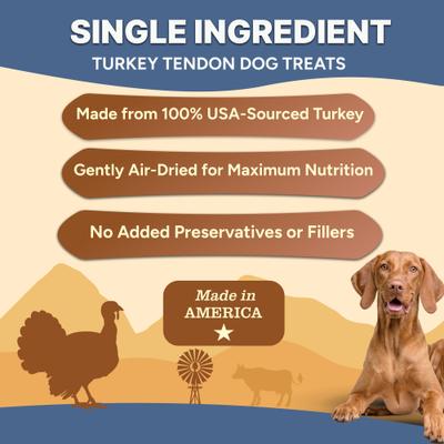 Turkey Tendon Chips Single Ingredient Dog Treats, 5-oz bag