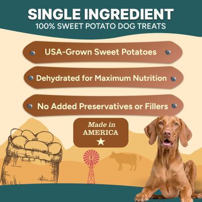 Sweet Potato Chips Single Ingredient Dog Chews, 8-oz bag