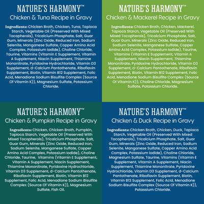Nature's Harmony Variety Pack Grain-Free Shreds in Gravy Wet Cat Food, 3-oz can, case of 12