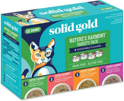 Nature's Harmony Variety Pack Grain-Free Shreds in Gravy Wet Cat Food, 3-oz can, case of 12