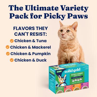 Nature's Harmony Variety Pack Grain-Free Shreds in Gravy Wet Cat Food, 3-oz can, case of 12