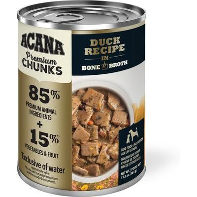 ACANA Premium Chunks en caldo de huesos, Pato / 363 g × 12 latas