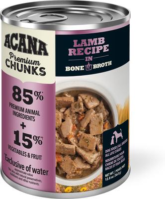 Premium Beef & Poultry Chunks in Bone Broth Variety Pack Grain-Free Wet Dog Food, 12.8-oz cans, case of 6