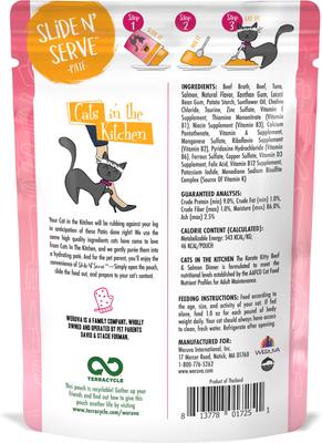 Cats in the Kitchen The Karate Kitty with Beef & Salmon Grain-Free Cat Food Pouches, 3-oz pouch, case of 12