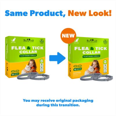 Collar natural contra pulgas y garrapatas para gatos, 2 unidades