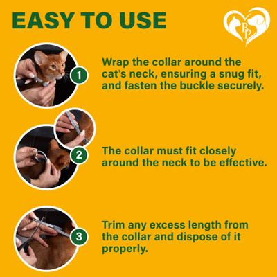 Collar natural contra pulgas y garrapatas para gatos, 2 unidades