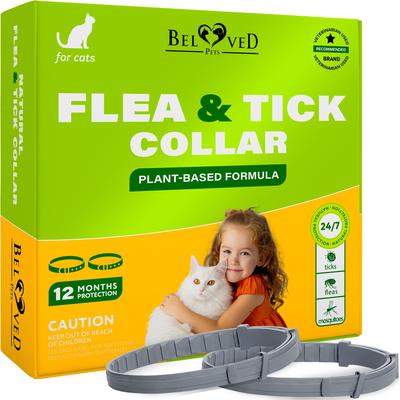 Collar natural contra pulgas y garrapatas para gatos, 2 unidades