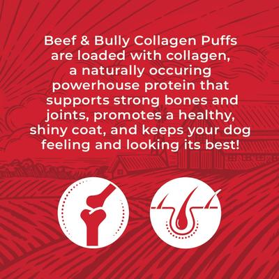 Collagen Beef & Bully Puff Dog Treats, 6-oz bag