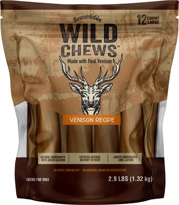 Wild Chews Venison Recipe Limited Ingredient Dog Chews, 12 count