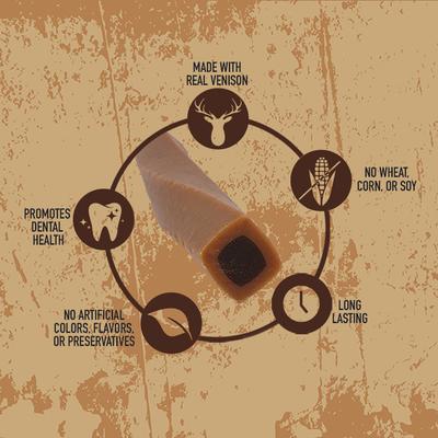 Wild Chews Venison Recipe Limited Ingredient Dog Chews, 12 count