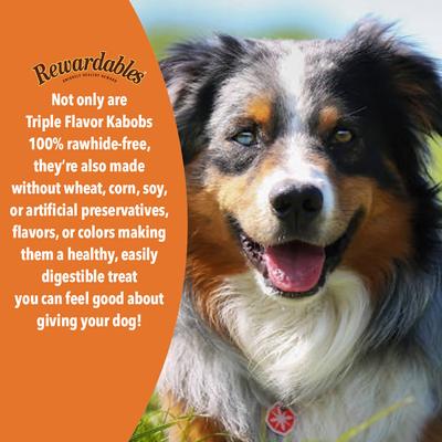 Rawhide-Free Chicken, Beef & Healthy Sweet Potato Flavor Kabobs Dog Treats, 11.6-oz bag, 15 count