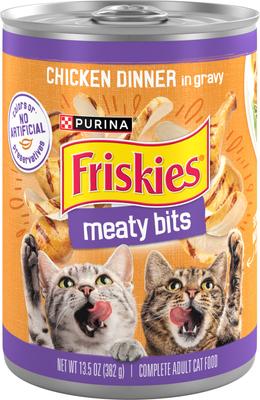 Meaty Bits Chicken Dinner Chunks in Gravy Canned Wet Multi Cat Food, 13.5-oz can, 12 count