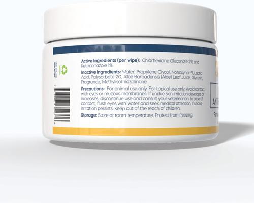 Keto-C Ketoconazole Antiseptic Dog & Cat Wipes, White, 50 count