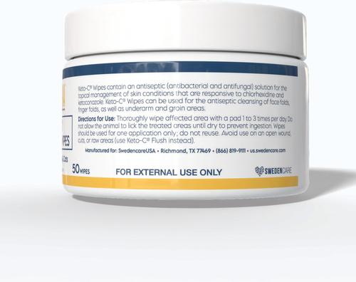 Keto-C Ketoconazole Antiseptic Dog & Cat Wipes, White, 50 count