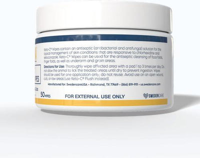 Toallitas antisépticas Keto-C con ketoconazol para perros y gatos, blancas, 50 unidades