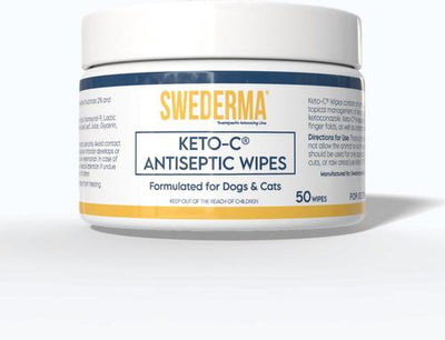 Toallitas antisépticas Keto-C con ketoconazol para perros y gatos, blancas, 50 unidades