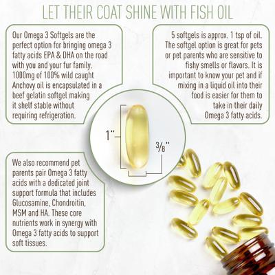Omega-3 Soft Gels Dog Supplement, 250 count