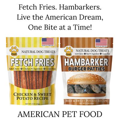 Fetch Fries & Hambarker Combo Beef & Sweet Potato Burger Patties & Chicken & Sweet Potato Jerky Sticks Dog Treats, 10-oz bag