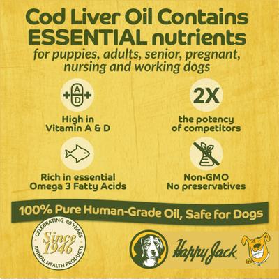 Cod Liver Fish Oil Skin & Coat Omega 3 Supplement for Dogs, for Joint, 16-fl oz bottle