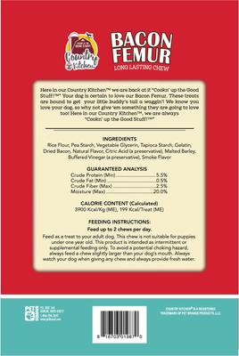 No-Hide Bacon Femur Dog Treats, 4 count