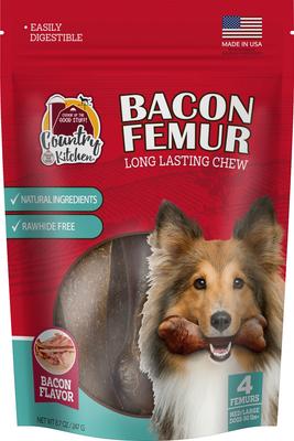 No-Hide Bacon Femur Dog Treats, 4 count