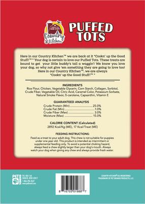 Puffed Tots Chicken Dog Chews, 7-oz bag
